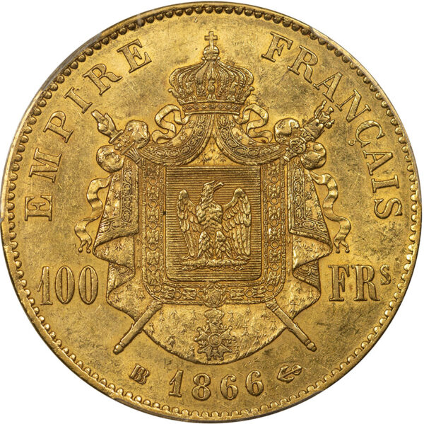 1866-BB 100 Francs France PCGS AU55 - Image 2