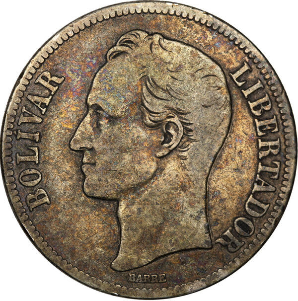1936 5 Bolívares Venezuela Silver