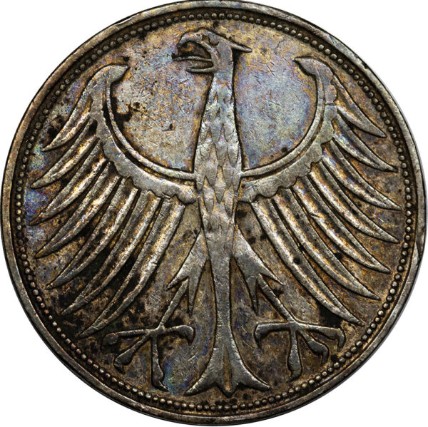 1951 5 Deutsche Mark Germany Silver - Image 2