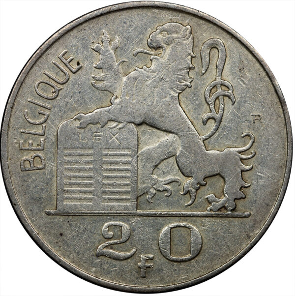 1950 20 Francs Belgium Silver - Image 2