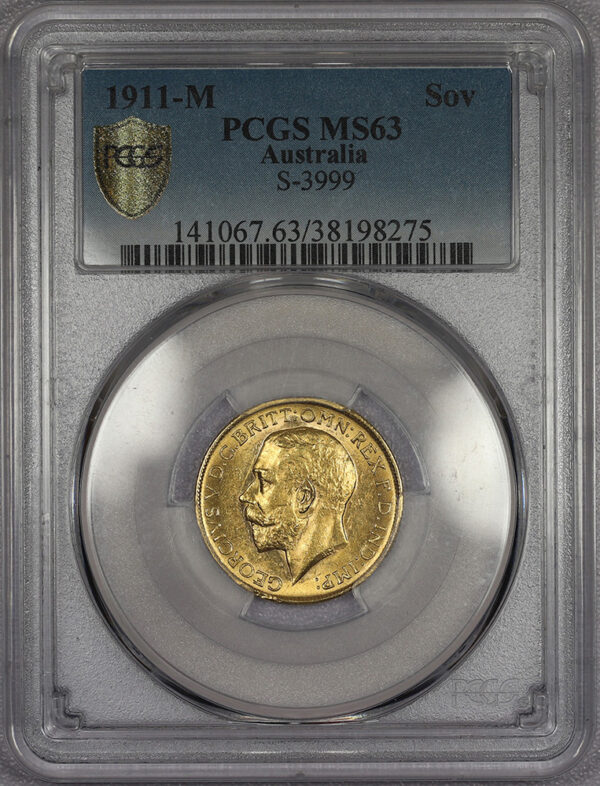 1911 Sovereign Australia PCGS MS63