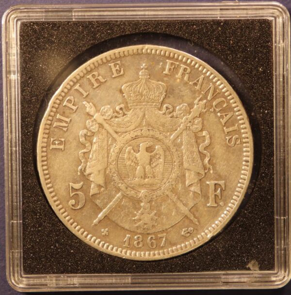5F FRANCE EMPIRE NAPOLEON III 1867 - Image 3