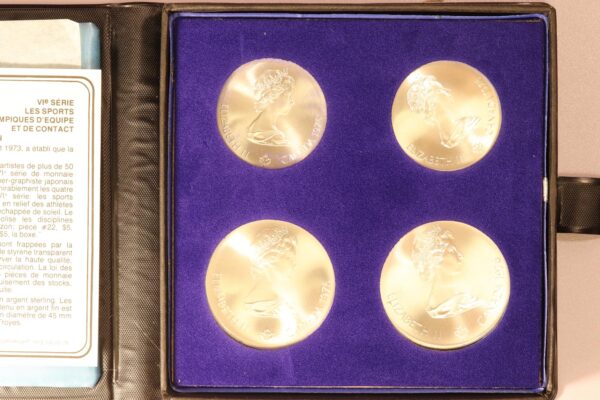 CANADA SILVER OLYMPIC COINS SET MONTREAL 1976 BODY CONTACT SPORTS - Image 3