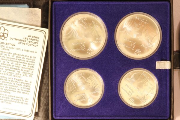 CANADA SILVER OLYMPIC COINS SET MONTREAL 1976 BODY CONTACT SPORTS