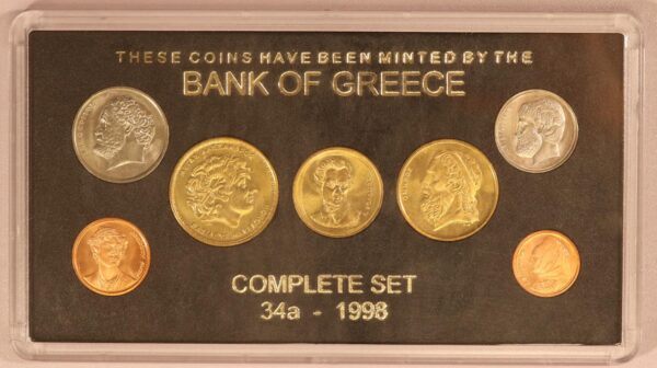 1998 UNC BANK OF GREECE COMPLETE SET 34A