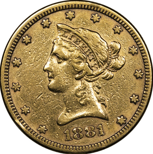 10 Dollars 1881 "Coronet Head - Eagle" Gold USA