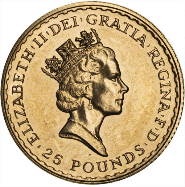 1987 1/4 Ounce Gold (25 Pounds Britania) Great Britain - Image 2