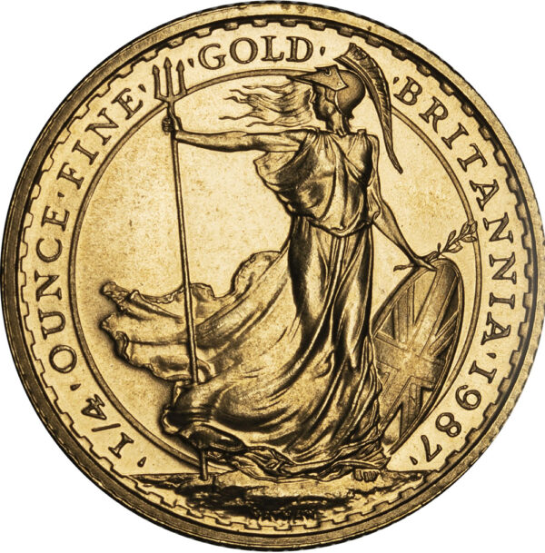 1987 1/4 Ounce Gold (25 Pounds Britania) Great Britain