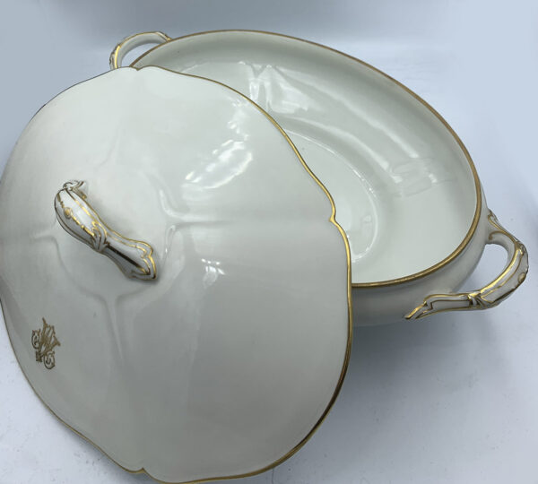 Antique Grand Dept E. Bourgeoisn Paris Porcelain Tureen Oval Dish