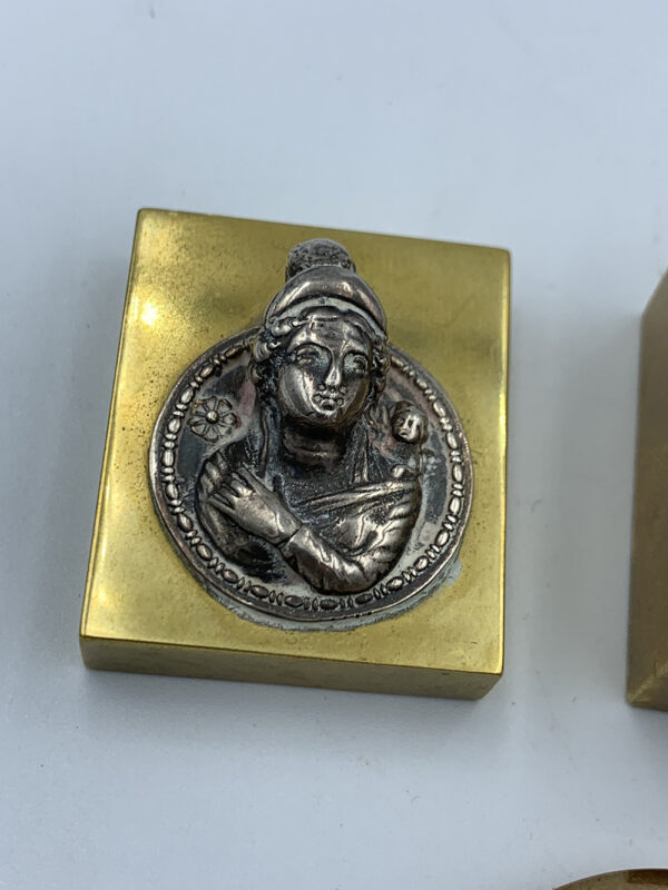 Vintage Bronze & Silver paperweights - Image 6