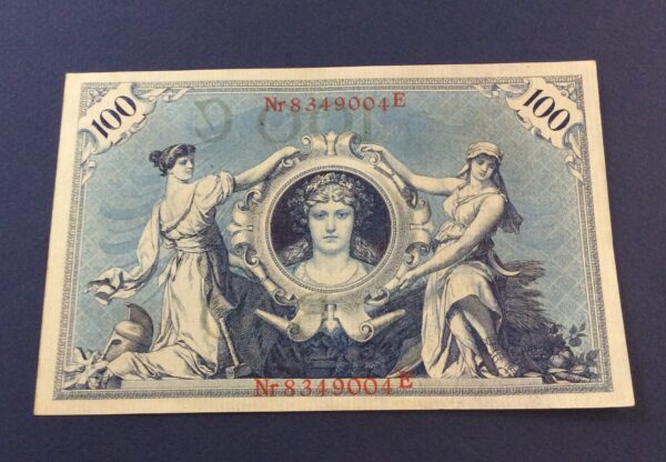 1908 Reich Bank Note 100 Mark GERMANY  No 8349004 GB109 - Image 2