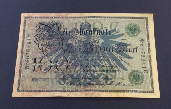 1908 100 REICH GERMANY No 6676341 GB110 - Image 2