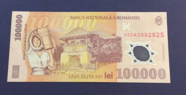 2001 100.000 LEI ROMANIA UNC GB111 - Image 2