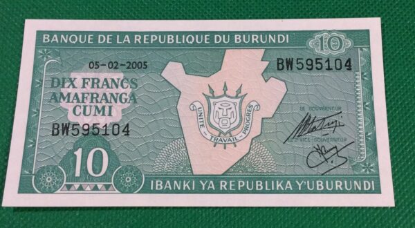 2005 10 FRANCS BURUNDI GB102 - Image 2