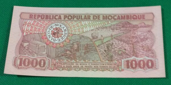 1986 1000 METICAIS MOCAMBIQUE GB57 - Image 2