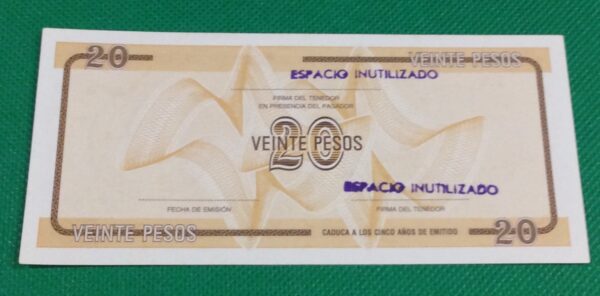 20 PESOS CUBA EXCHAGE CERTIFICATE GB126 - Image 2