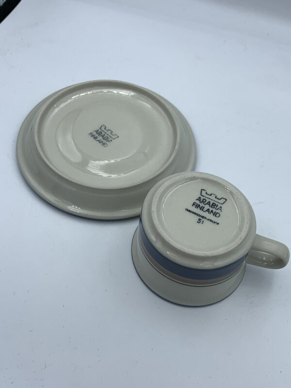 Rare Vintage Arabia Finland 4 Cup & Saucer Set - Image 4
