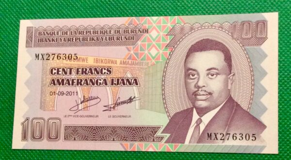 2011 100 FRANCS BURUNDI GB141