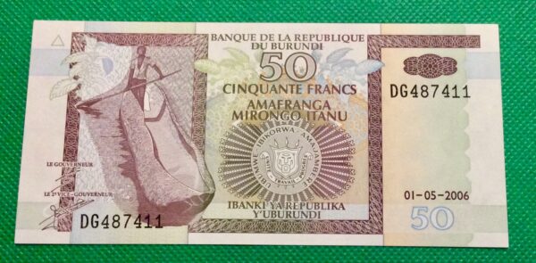 2006 50 FRANCS BURUNDI GB145 - Image 2