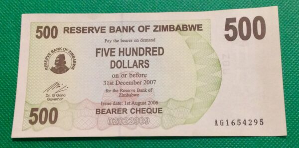 2006 500 DOLLARS ZIMBABWE GB161