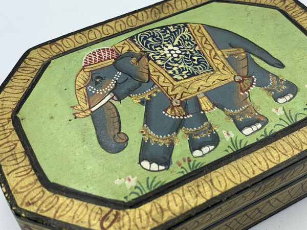 Octagonal Indian Lacquered Trinklet Box - Image 2