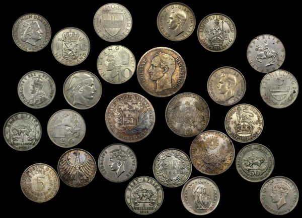 13 ξένα νομίσματα (12 ασημένια)