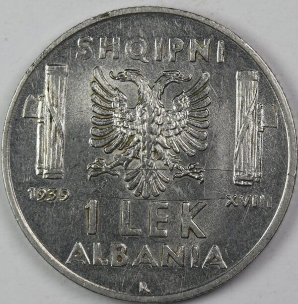 1 LEK 1939 R ALBANIA GC97 - Image 2