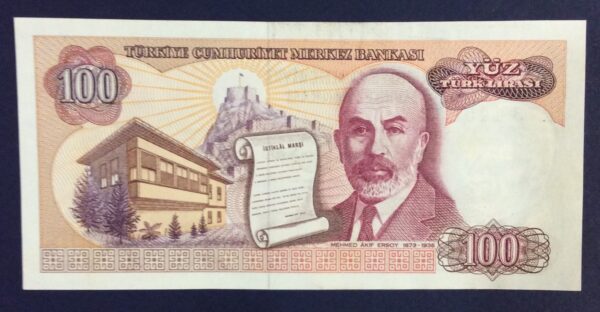 100 TURKISH LIRA TURKEY No 73445073 GB288 - Image 2