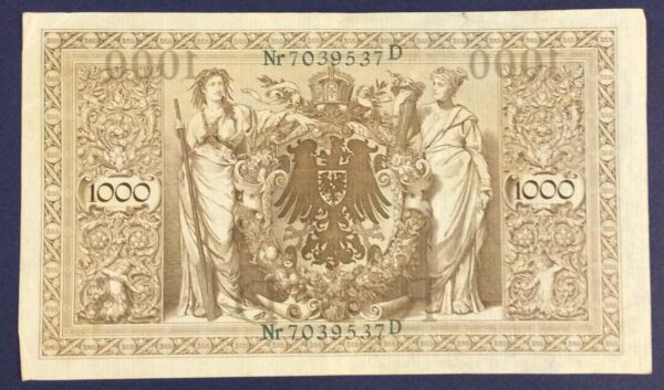 1000 MARK GERMANY 1910 No 7039537 GB358 - Image 2