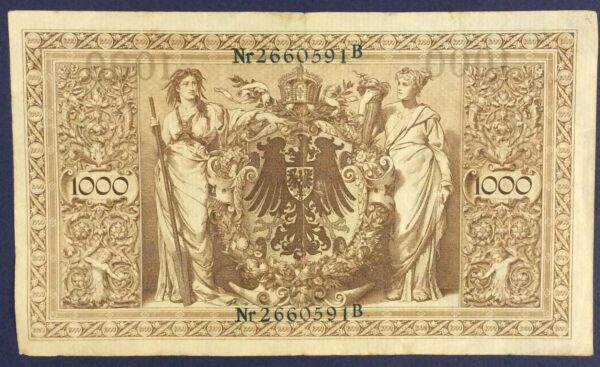 1000 MARK GERMANY 1910 No 2660591 GB357 - Image 2