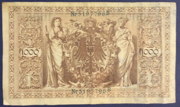 1000 MARK GERMANY 1910 No 5197796 GB354 - Image 2
