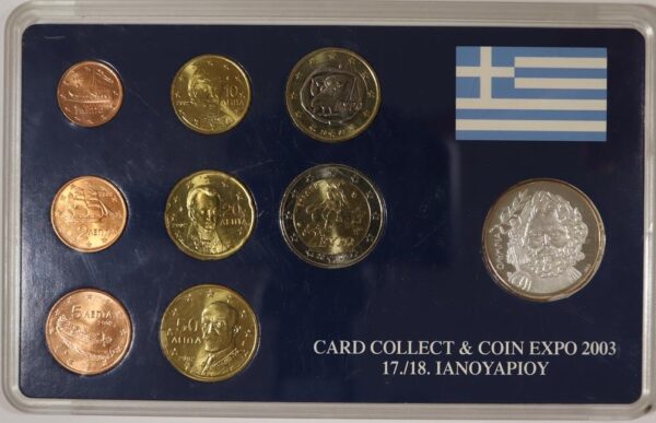 2002 ΑΚΥΚΛΟΦΟΡΗΤΗ ΣΕΙΡΑ ΕΥΡΩ  + ΑΣΗΜΕΝΙΟ ΜΕΤΑΛΛΙΟ ΜΙΝΤ/SET