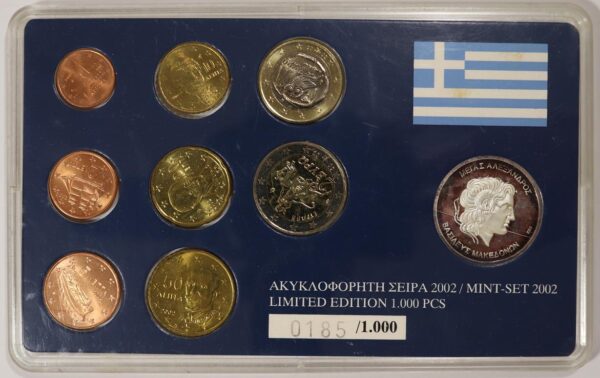 2002 ΑΚΥΚΛΟΦΟΡΗΤΗ ΣΕΙΡΑ ΕΥΡΩ + ΑΣΗΜΕΝΙΟ ΜΕΤΑΛΛΙΟ ΜΙΝΤ/SET 2002
