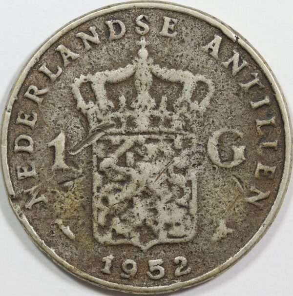 1 GULDEN 1952 SILVER GC180