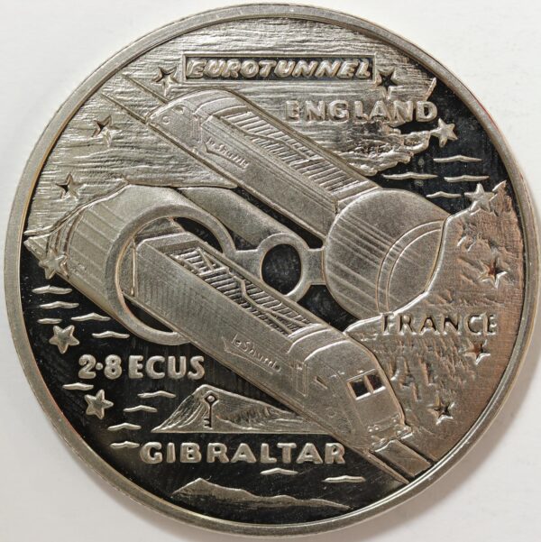GIBRALTAR 1993 EUROTUNNEL Silver Proof GC192 - Image 2