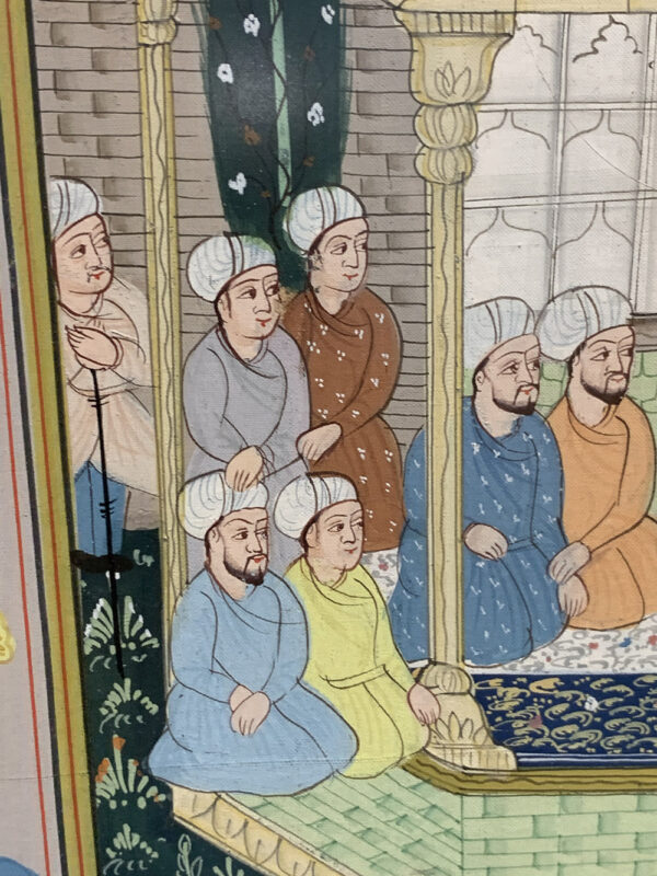 Vintage Mughal Silk painting 24x34cm - Image 2