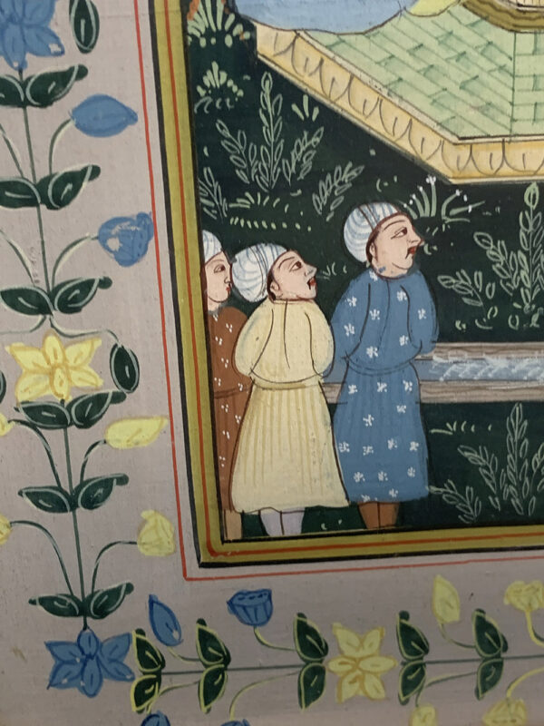 Vintage Mughal Silk painting 24x34cm - Image 3