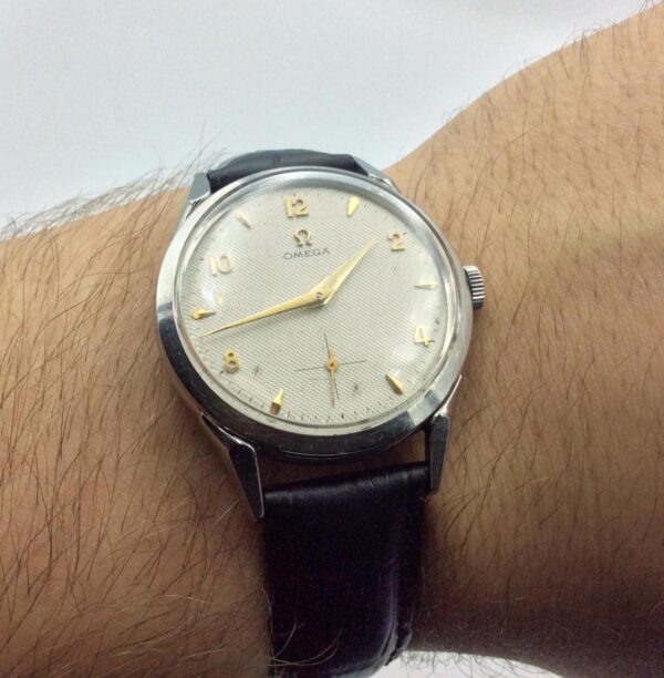 Rare Vintage 1952, Mens Omega Honeycomb 36mm Dial Handwinding Spider Lugs cal 265. 15 Jewels - Image 2