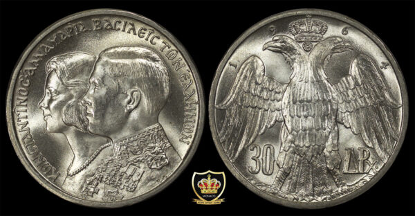 30 δραχμές 1964 Ασημένια Βέρνης BU (Αυστηρά ακυκλοφόρητα) N008