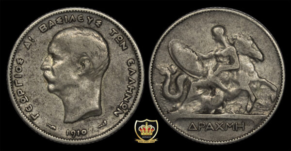 Greece 1 Drachmai 1910 PG22