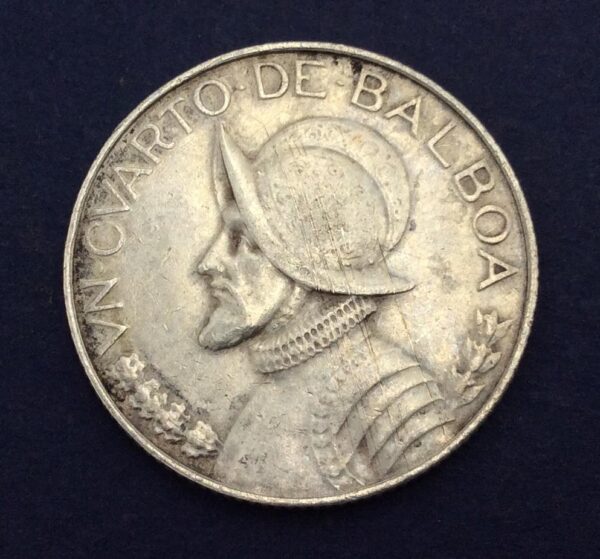 Panama 1/4 Balboa 1947 Silver Coin GC278