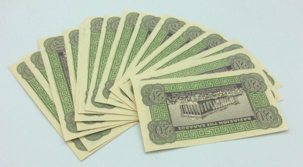 Greece 20 Drachmai 1940 Consecutive Banknotes GB562 - Image 4