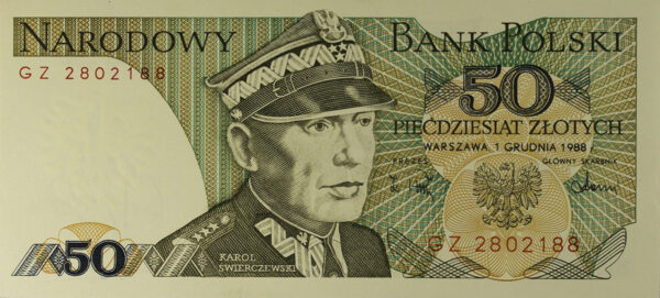 1988 POLAND UNC - 50 ZLOTYCH Αυστηρά ακυκλοφόρητo PG