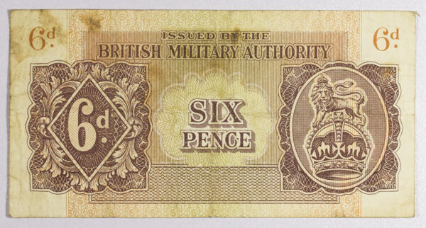 1943 BRITISH MILITARY AUTHORITY 6 PENCE (GREECE ) PGB1A