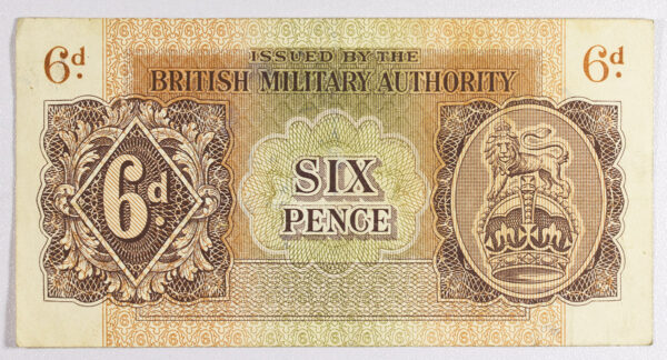 1943 BRITISH MILITARY AUTHORITY 6 PENCE (GREECE ) PGB1