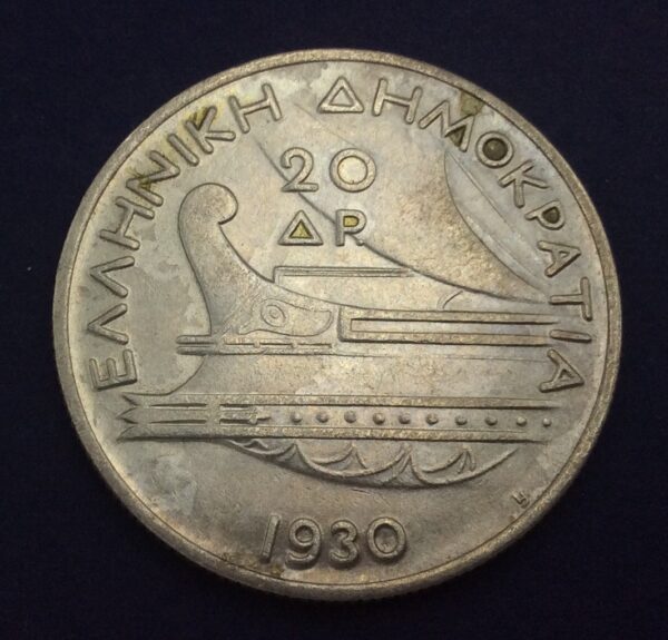 Greece 20 Drachmai 1930 GC305 - Image 2