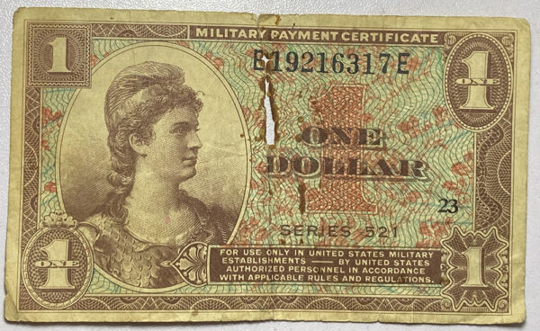 USA 1954-1958 MILITARY PAYMENT CERTIFICATE" (SERIES 521) - PGB3