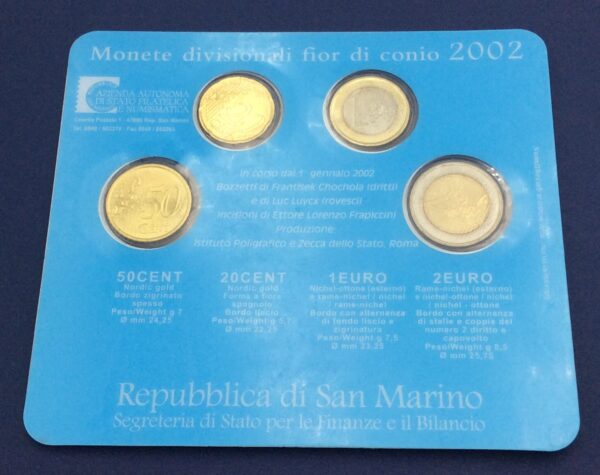 San Marino 2002 Blister 4 Coins - Image 2