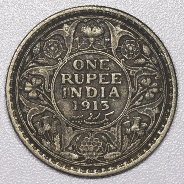 1 Rupee India 1913 Silver PGC26 - Image 2