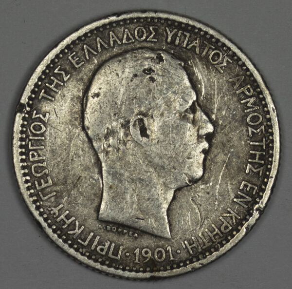 2 δραχμές 1901 Κρητική Πολιτεία PG40